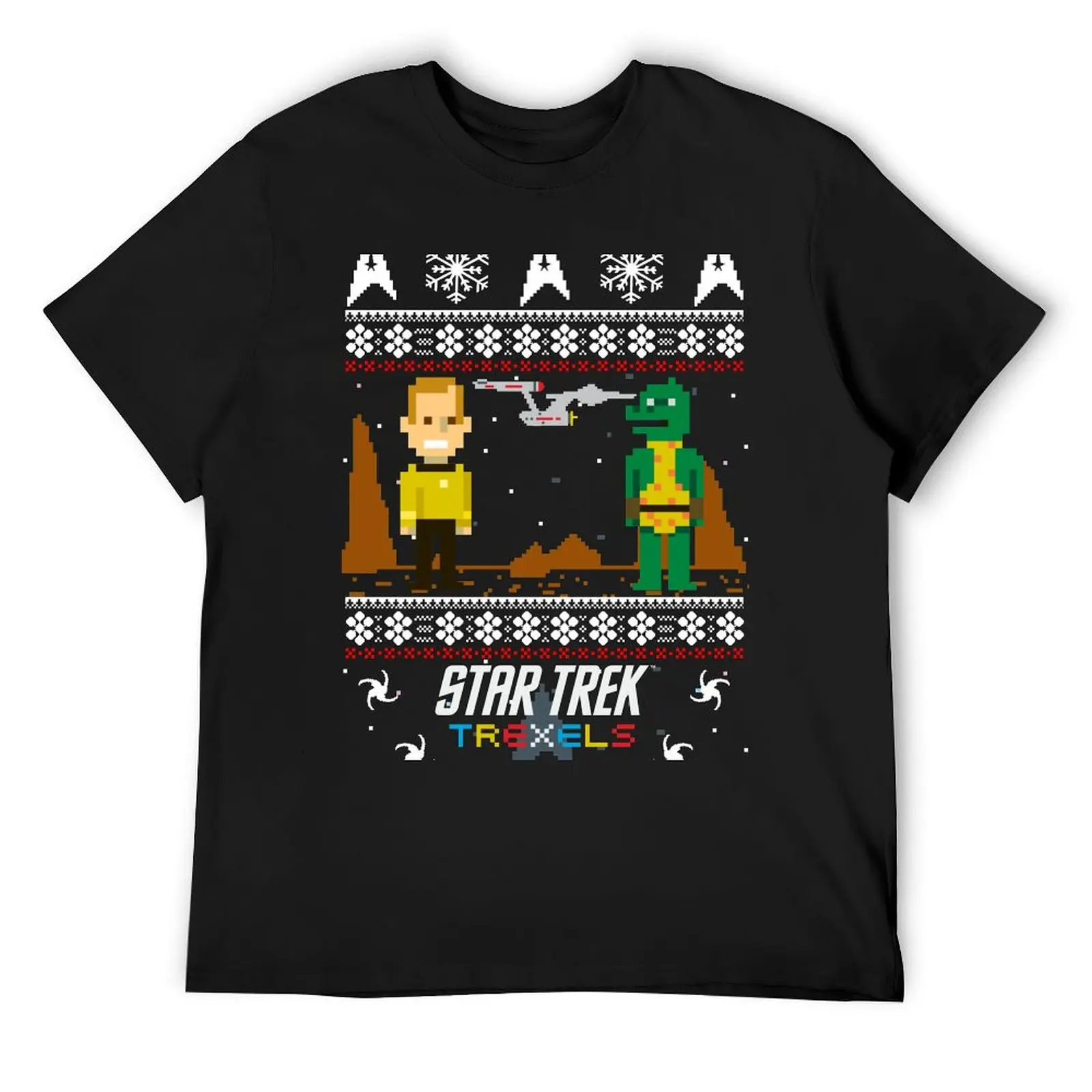 Рождественский свитер Star Trek Trexels Pixelated Captain Kirk хлопковые футболки с рисунком