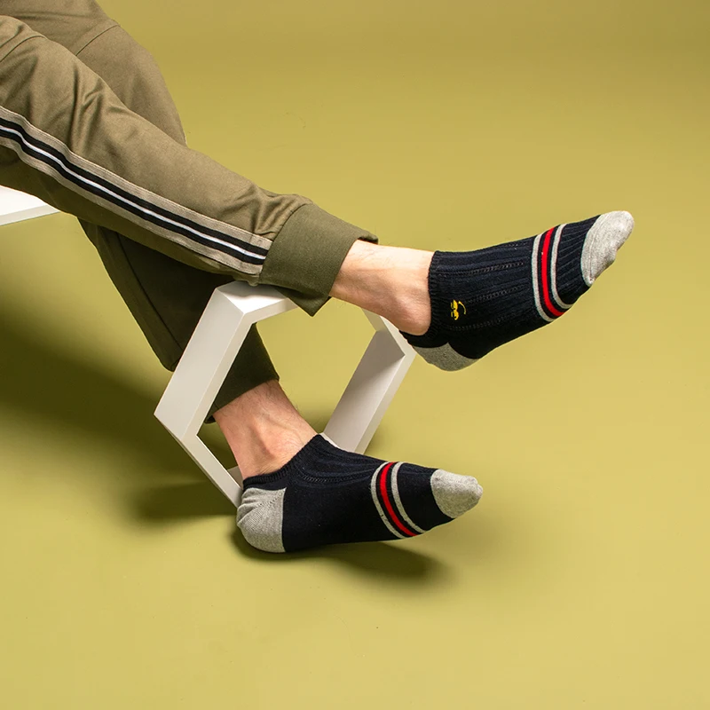 Men's latest design ship socks summer socks high-quality business geometric lattice color men's cotton socks 5 pairs wholesale