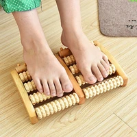 3 5 row wooden foot roller wood care massage reflexology relax relief massager spa gift anti cellulite foot massager care tool