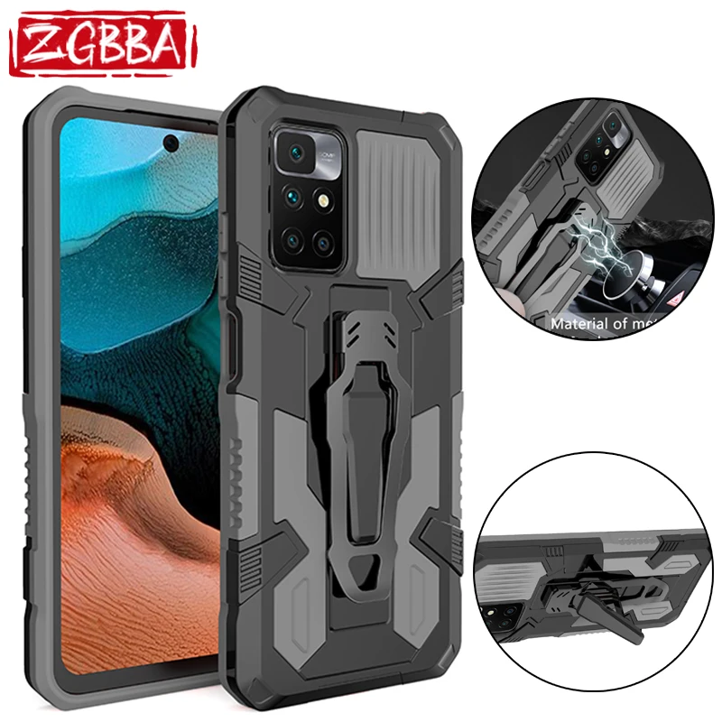

Shockproof Car Holder Phone Case For Xiaomi Redmi 10 9 8 6 10X 9Power 9T 9C 9A 8A 7A 6A Back Clip Cover For Redmi K40 Pro Plus