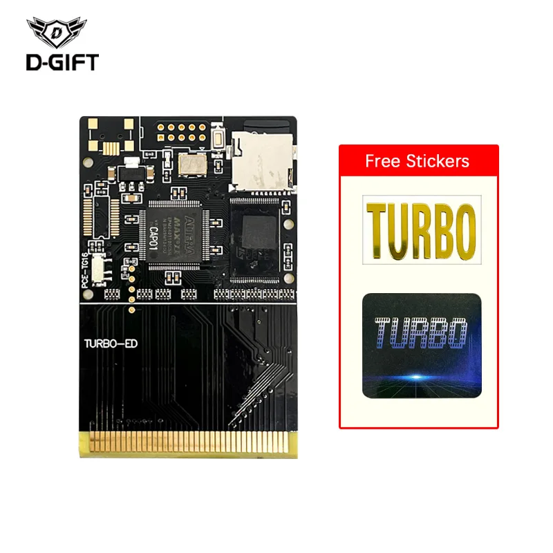 

The Newest PCE Turbo Graxx 1000 Black Gold Edition in 1 Game Cassette for Turbo Graxx Computer Engine Decca Game Control