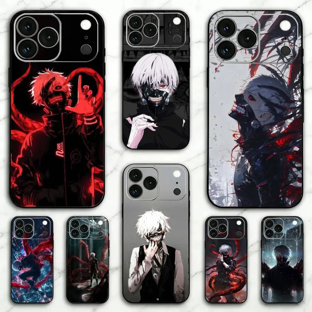 Фото Чехол для телефона Tokyo Ghoul Kaneki Ken (аниме) для iPhone 17, 16, 15, 14, 13, 12, 11 Plus, Pro Max и других моделей, мягкий черный чехол №1