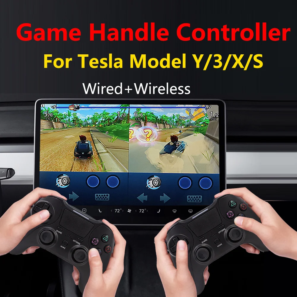 

Wireless Game Handle Screen Controller For Tesla Model 3 Y X S TV PC PS3 PS4 Video Gamepad Joystick Interior Refit Trim