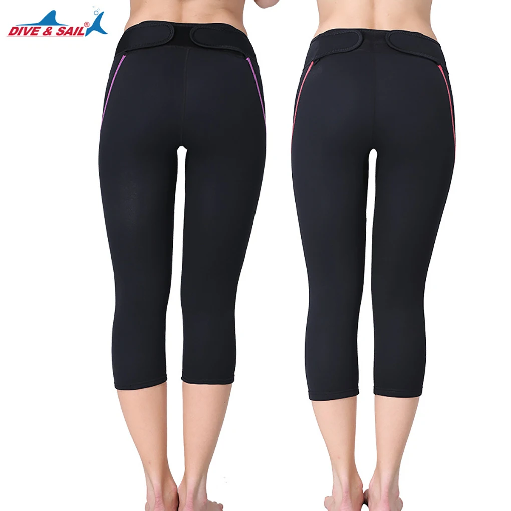 

1.5MM Wetsuit Pants Thermal Women's Diving Swimming Trunks Compression Tights Diving Leggings Male Grey Stripe L