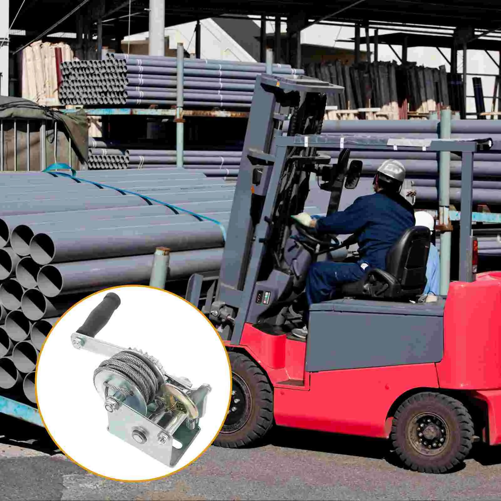 

Ratchet Hand Winch Mini 500lb Loading Boat Trailer Household Crank Metal Marine Manual