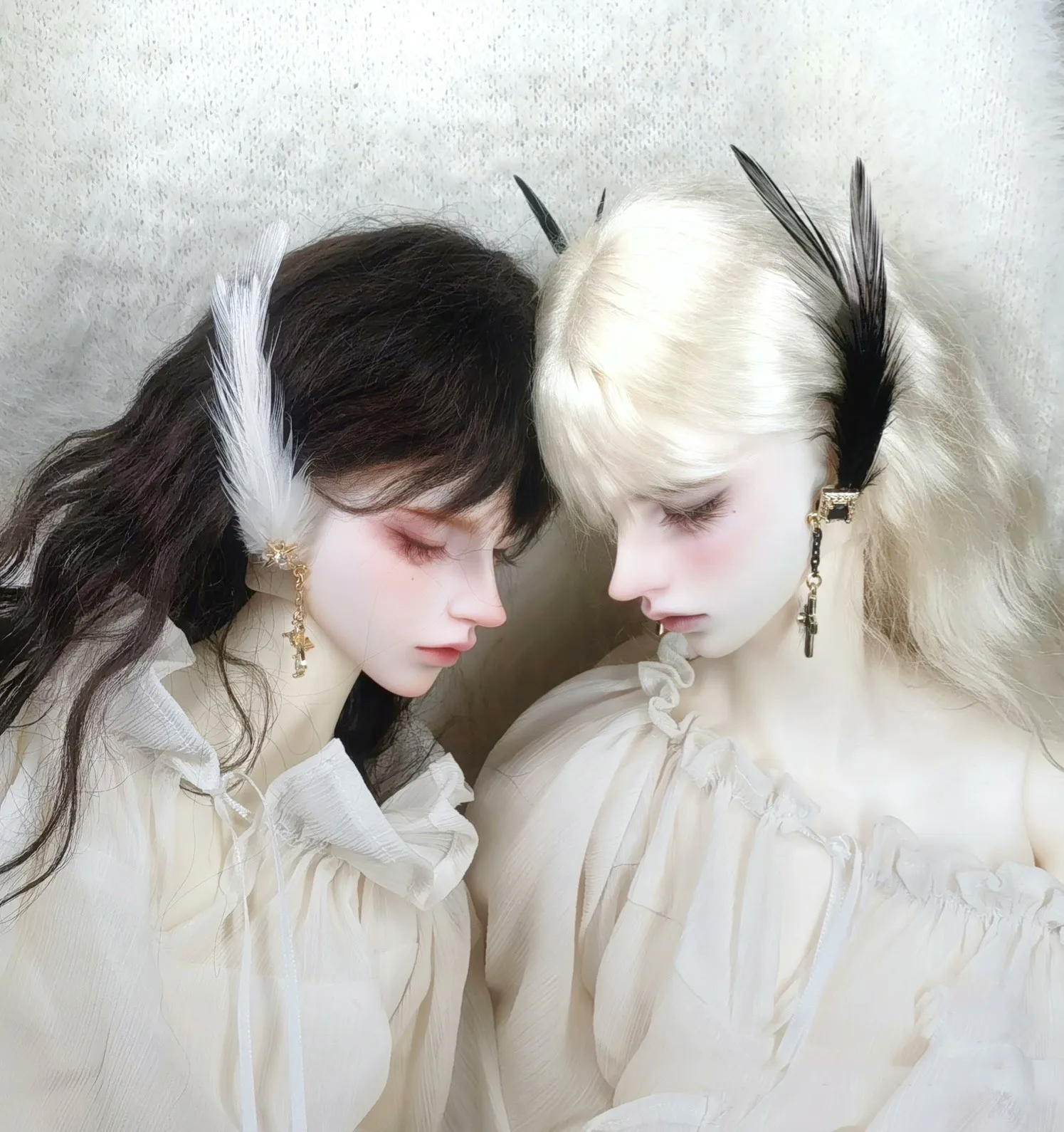 Серьги с перьями в новом стиле модель 1/3 1/4 BJD украшения для кукол Toys