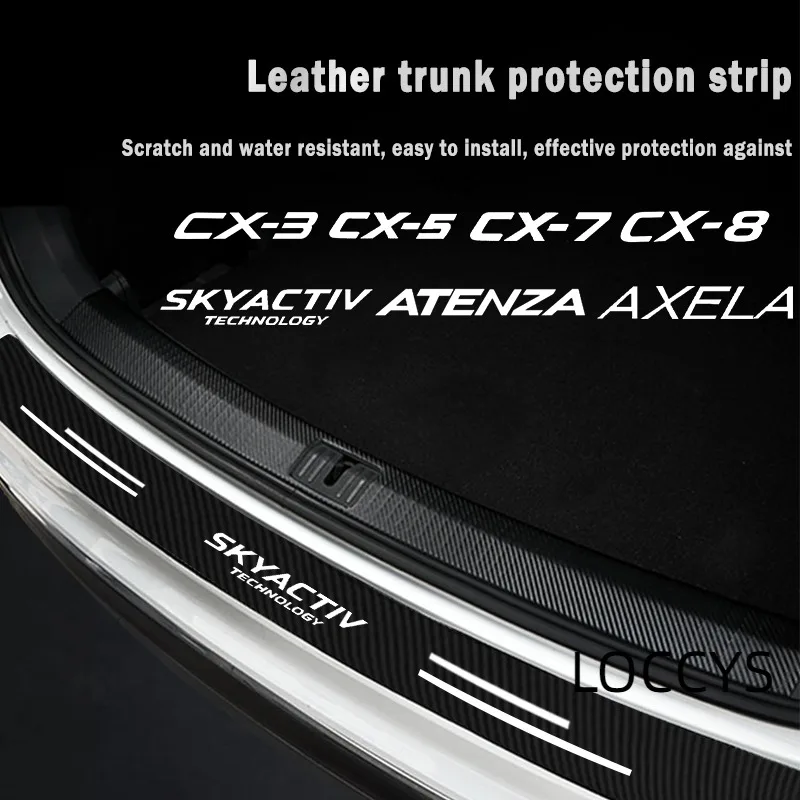 Наклейки защитные для заднего бампера автомобиля из углеродного волокна для Mazda 3 6 skyфитнес CX3 CX5 CX7 CX8 Axela Atenza