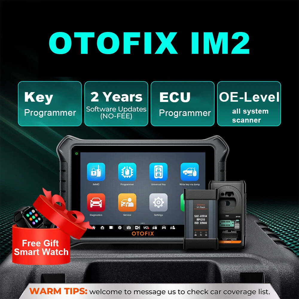 

OTOFIX IM2 Инструмент для программирования ключей 2-летнее обновление IMMO Инструмент для автомобильного сканирования Усовершенствованный диагностический инструмент для кодирования и программирования ECU Смарт-часы