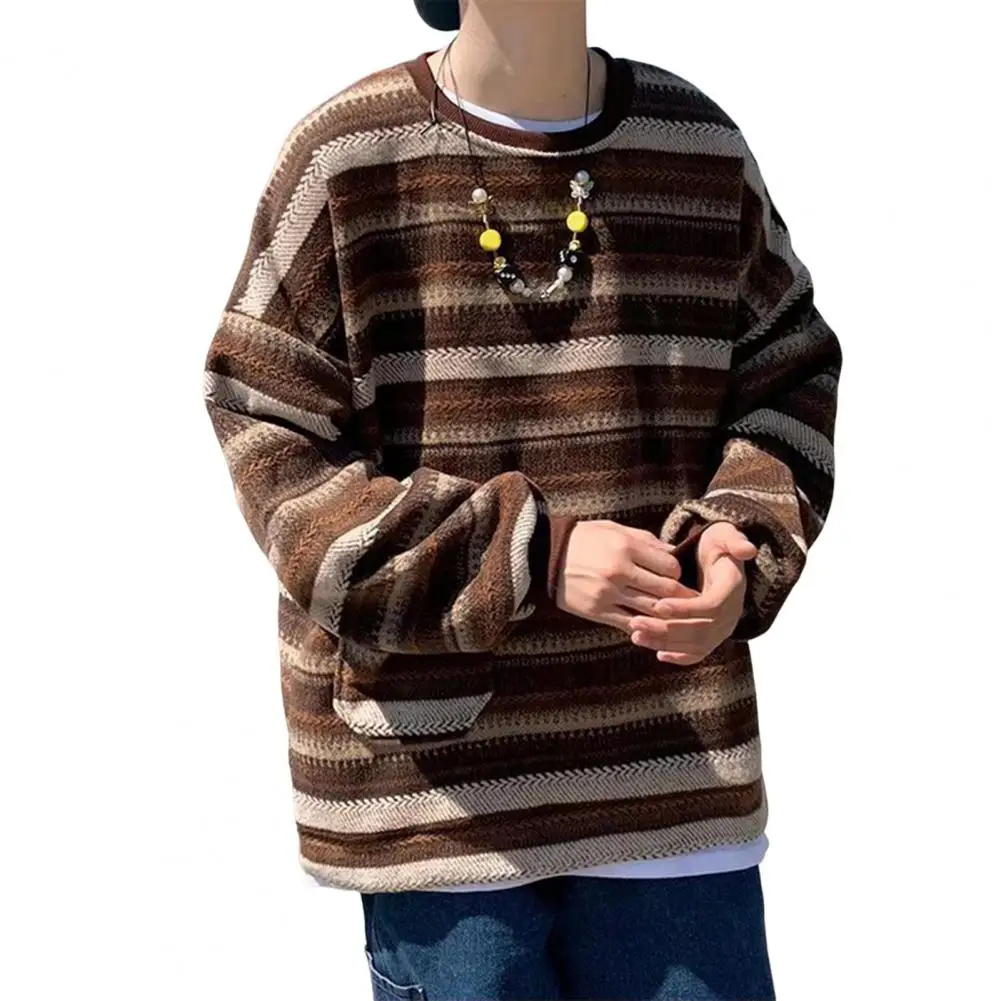 

Autumn Sweatshirt Shrinkable Cuffs Elastic Anti-freeze Pullover Sweatshirt for Office