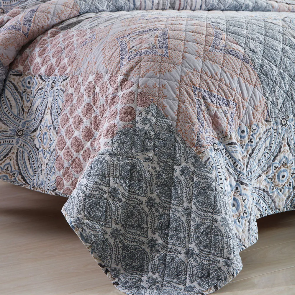 Комплект хлопкового одеяла CHAUSUB настоящее лоскутное покрывало на кровать 3 шт.