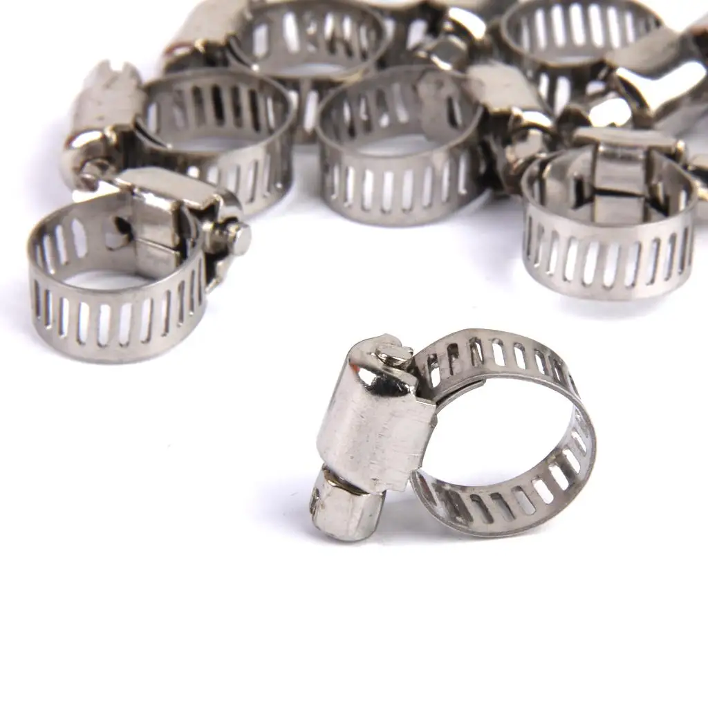 

40Pcs Adjustable Fuel Petrol Pipe Hose Clips Stainless Spring Clamp 8-25mm