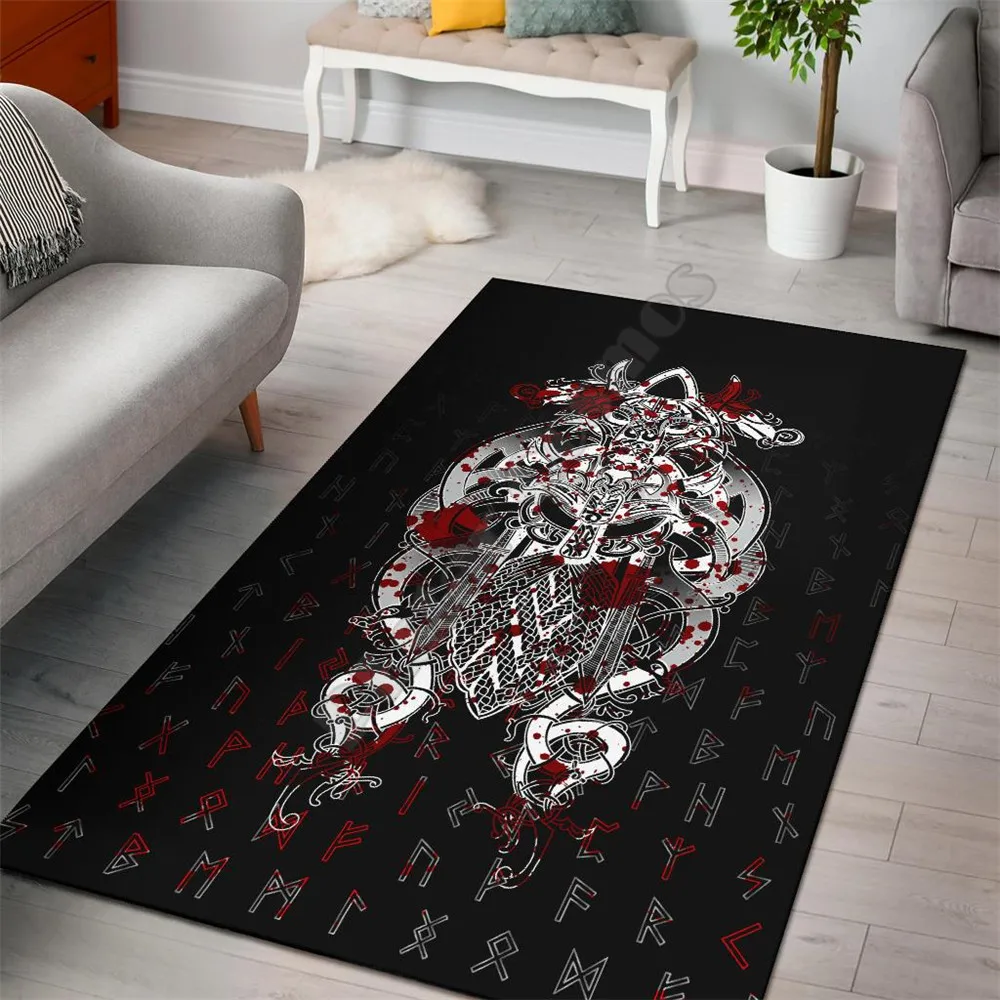 

Viking Style Tyr Tattoo Blood Area Rug 3D Printed Rugs Mat Rugs Anti-slip Large Rug Carpet Home Decoration