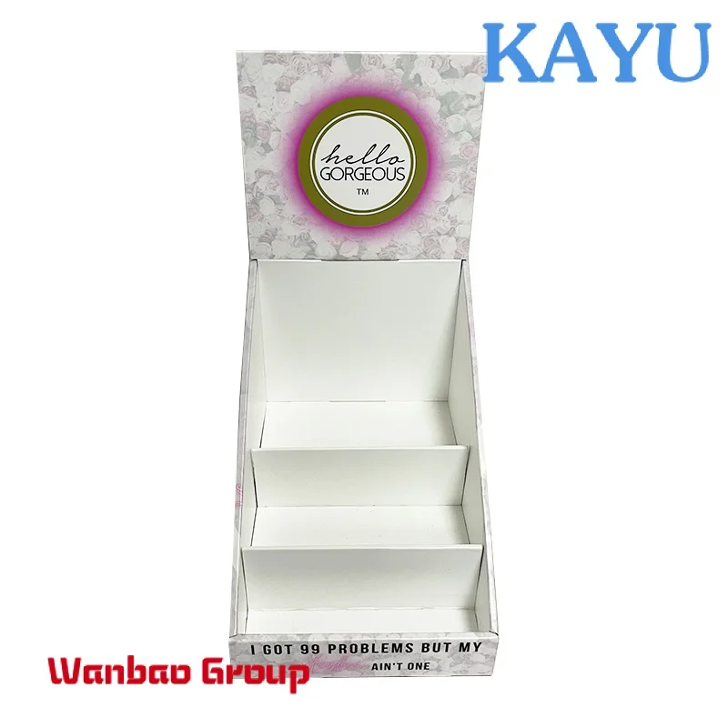 

Wholesale supermarket door custom promotion rack cardboard cosmetics eyelash stand storage makeup small product display stands