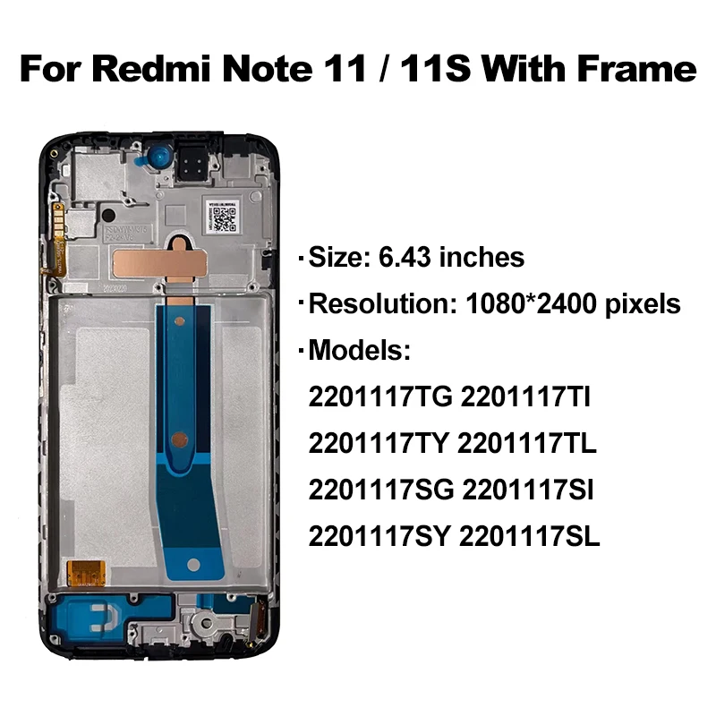 AMOLED-дисплей Для Xiaomi Redmi Note 11 4G Замена Емкостного Сенсорного Экрана С Дигитайзером