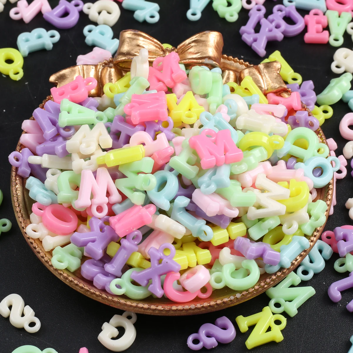 

10pcs Alphabet Shape Pendants Multicolored Acrylic Charms for Fashion Jewelry Making Diy Women Necklace Gifts