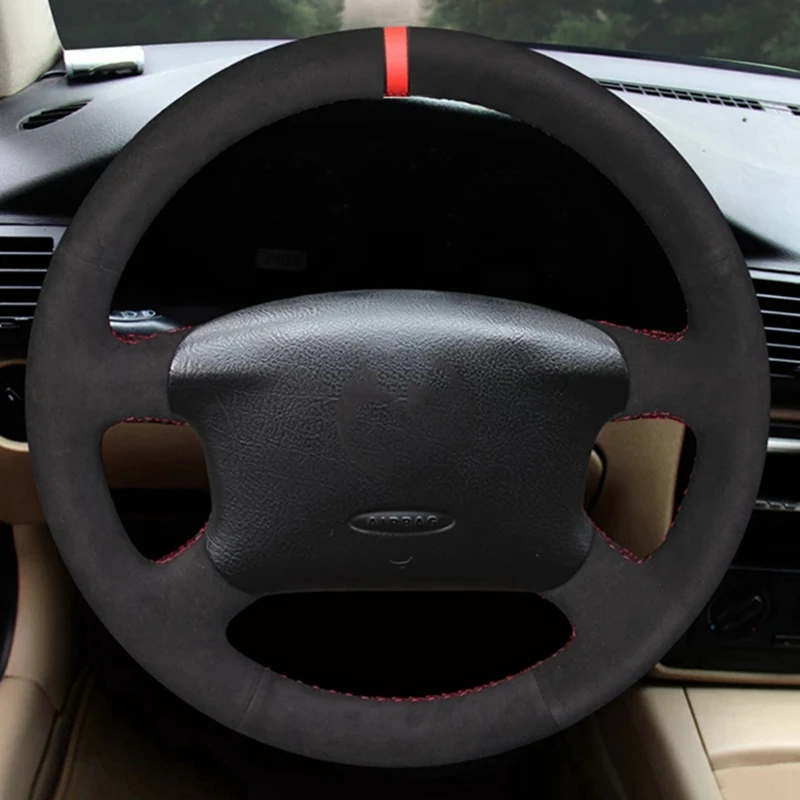 

Черная замшевая Кожаная оплетка «сделай сам» для Volkswagen VW Golf 4 IV Passat B5 вариант Bora T4 T5 сиденье Alhambra