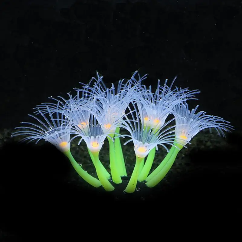 

Glowing Coral For Fish Tank Aquarium Landscape Decoration Simulation Glow Plant Glowing Effect Silicone For Fish Tank Decoration