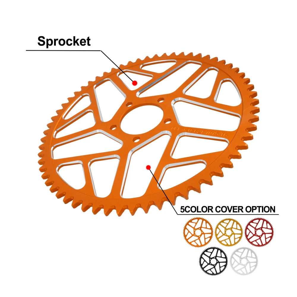 

Motorcycle 7075 Aluminum Alloy 58T 62T Chain Sprocket For Sur-Ron Light Bee S X For Segway X160 X260 For Talaria Sting Dirt Bike