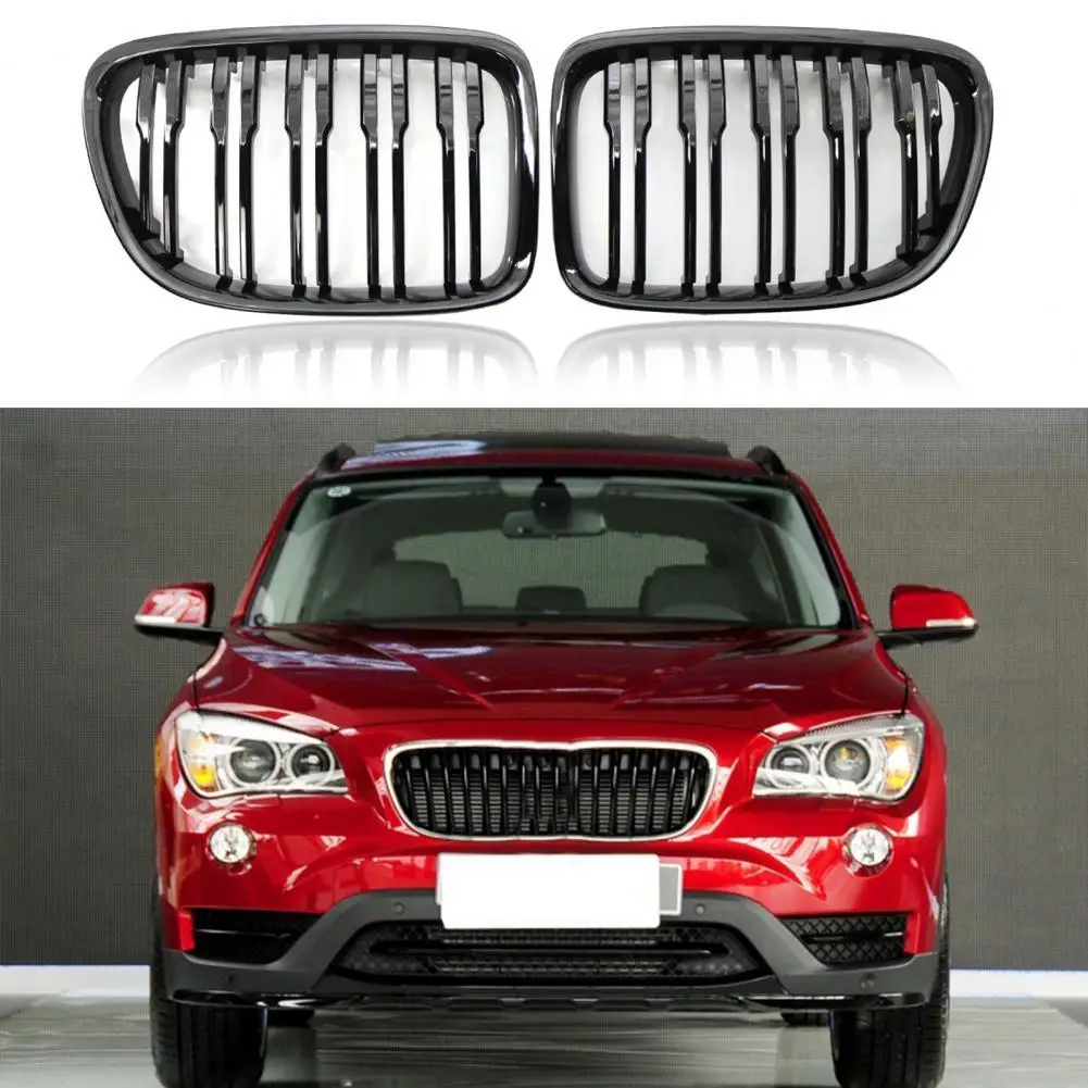 

2Pcs Kidney Grille Useful Lightweight Double Line Bumper Grille Car Grille