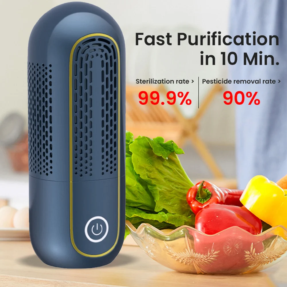 

2022 Portable Capsule Fruit Vegetable Cleaning Machine Wireless Charging Food Purifier Vegetable Cleaner Device Kitchen Tools