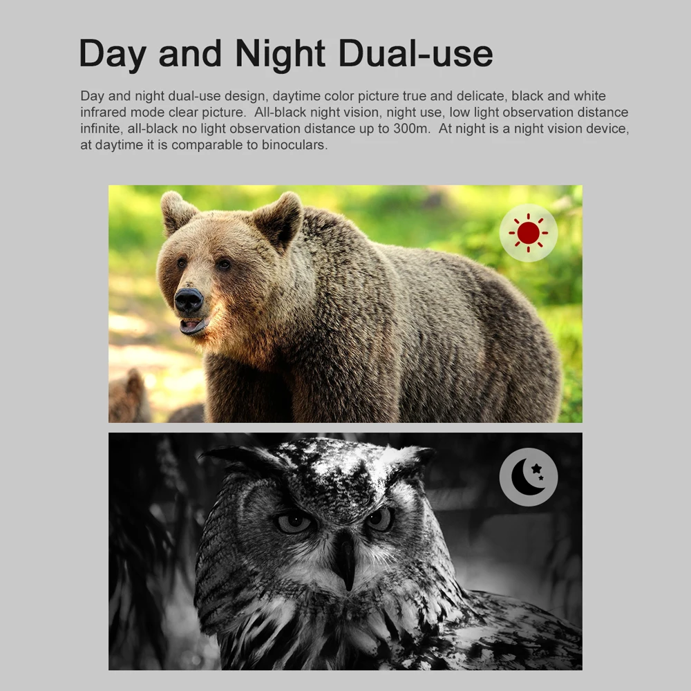 

4K Digital Infrared Night Vision 300M Full-Dark Viewing Day Night Use Support 2MP Resolution Observation Night Fishing Boating