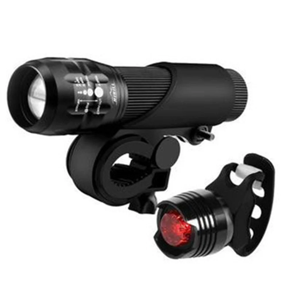 

MTB Bike Light Telescopic Focusing Super Bright Bicycle Headlight Flashlight Tail Light Kit 5Modes Safty Riding Warning Lantern