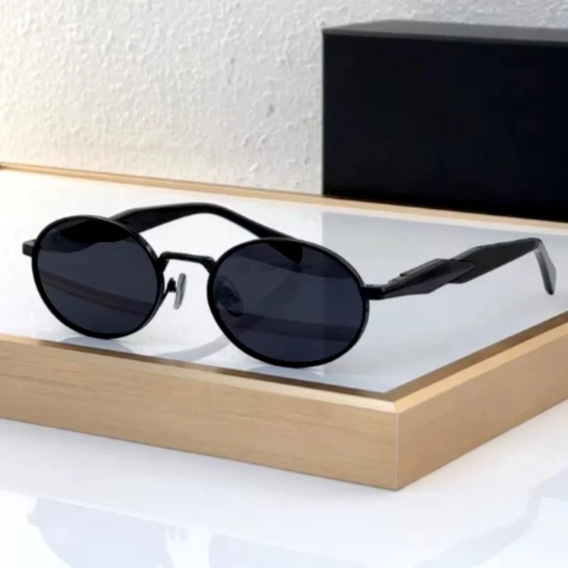 Маленькие овальные металлические солнцезащитные очки женские 65z новые люксовые