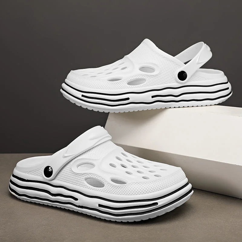 

Мужские сандалии из ЭВА, мягкая подошва, дышащие, с ремешком на щиколотке, удобные тапки, пляжные шлепанцы, клоги, модель 2022