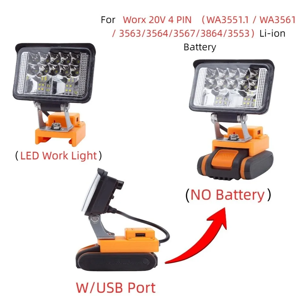 Портативный светодиодный фонарь Worx 20В