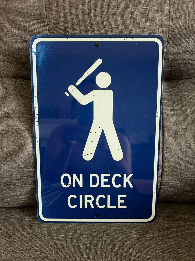 

On Desk Circle Retro Metal Aluminum Tin Sign Vintage 8x12 Inch
