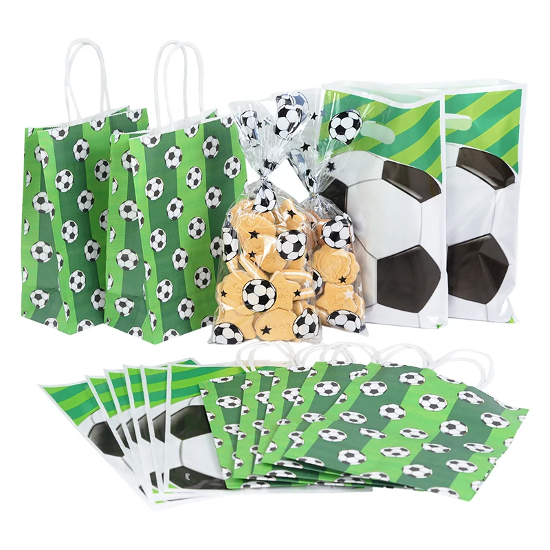 

6/10/20/25pcs Soccer Gift Bags Treat Candy Bags Football Theme Party Favors Gift Packaging Bag Boy Kids Birthday Party Supplies