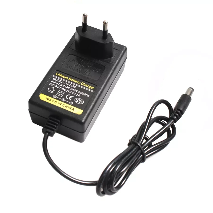 

16.8V 2A 21V 1A 12.6V 1.5A 8.4V 2A 18650 Lithium Battery Charger DC 5.5MM*2.1MM 110-220V Lithium Li-ion Battery Wall Charger