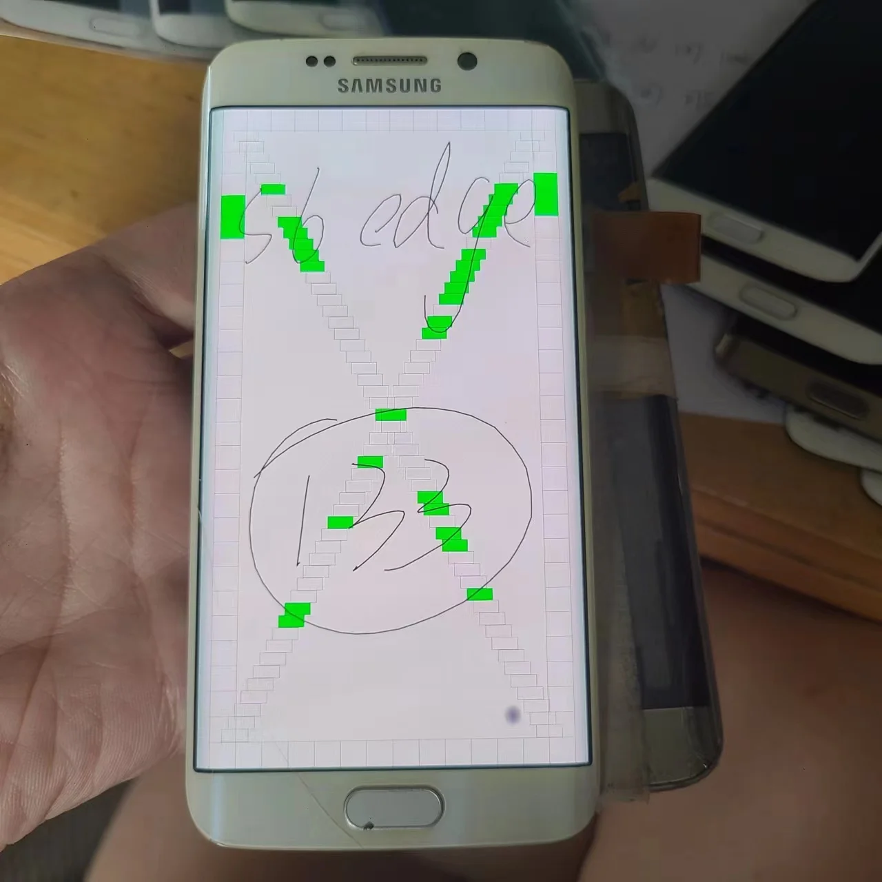 

Repair Edge Screen Separete Glass Practice Lcd For Samsung Galaxy S6 edge SM-G925F G925A G925U Broken Glass Touch OK DOT + LINE