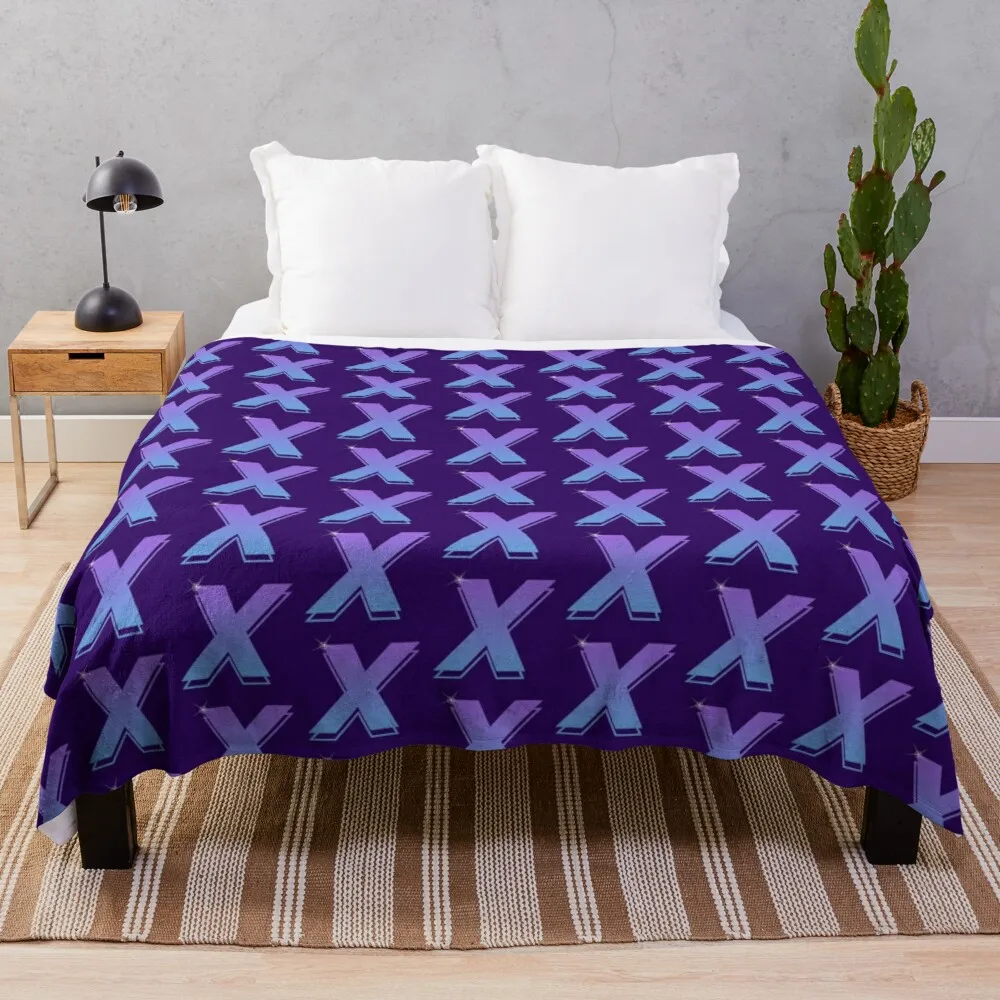

Galaxite X - Purple Throw Blanket Custom Blankets Vintage Blanket