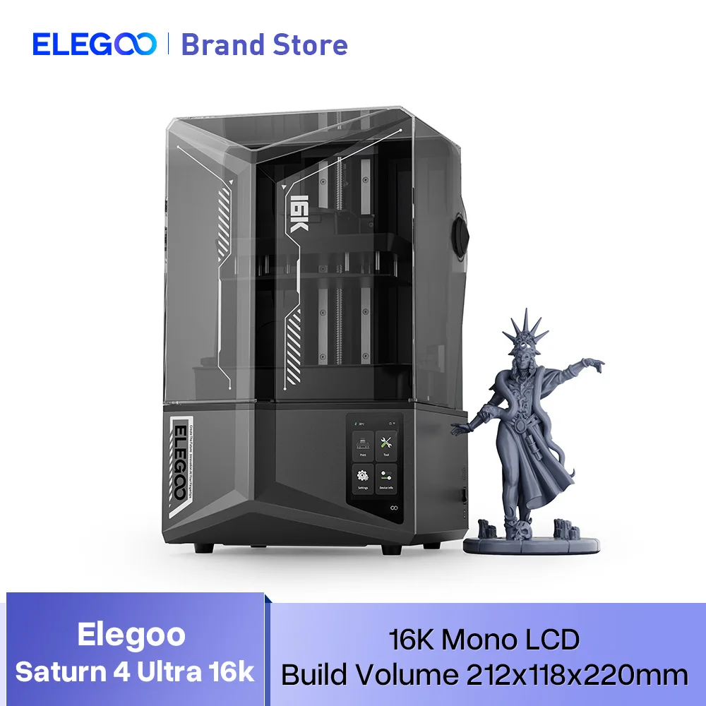 ELEGOO SATURN 4 ULTRA 16K 3D-принтер из смолы с мониторингом печати AI и высокоскоростной печатью до 150 мм/ч, размер 212x118x220 мм - В корзинах у всех - бестселлеры