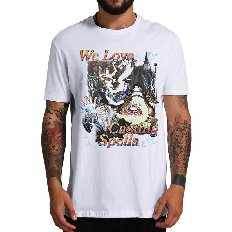 

We Love Casting Spells T-shirt 2023 Popular Music Trend Humor Tee Tops 100% Cotton Unisex Summer Casual T Shirts
