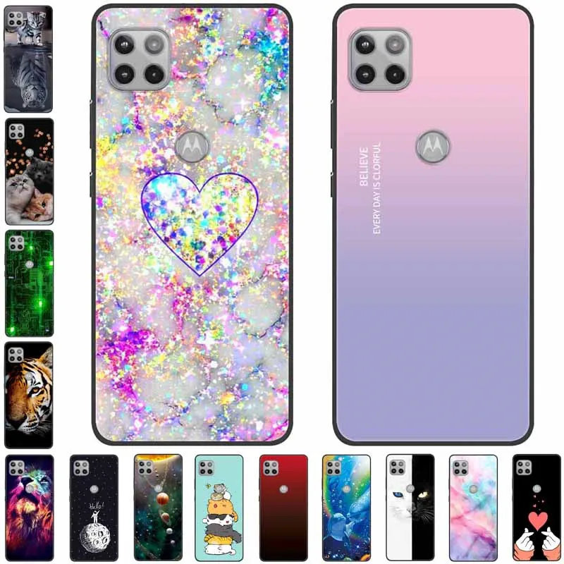Чехол для Moto One 5G Ace силиконовый роскошный мягкий чехол-бампер с животными из ТПУ
