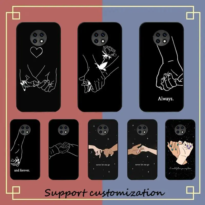 

Lover Hand Line Simple Phone Case for Redmi 8 9 9A for Samsung J5 J6 Note9 for Huawei NOVA3E Mate20lite cover