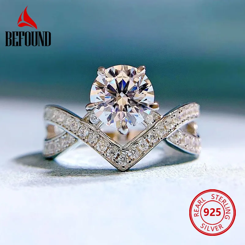 

1cm белый круглый алмаз с высоким содержанием углерода 925 чистое серебряное кольцо г - жа циркон предложение кольцо роскошь драгоценности
