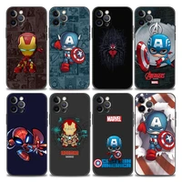 cute marvel captain america iron spider man phone case for iphone 11 12 13 pro max 7 8 se xr xs max 5 5s 6 6s plus soft silicone