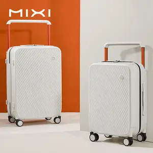 mixi Carry On Luggage Wide Handle Luxury Design Rolling Travel Suitcase PC  Hardside with Aluminum Frame Hollow Spinner Wheels, with Cover, 20 inch