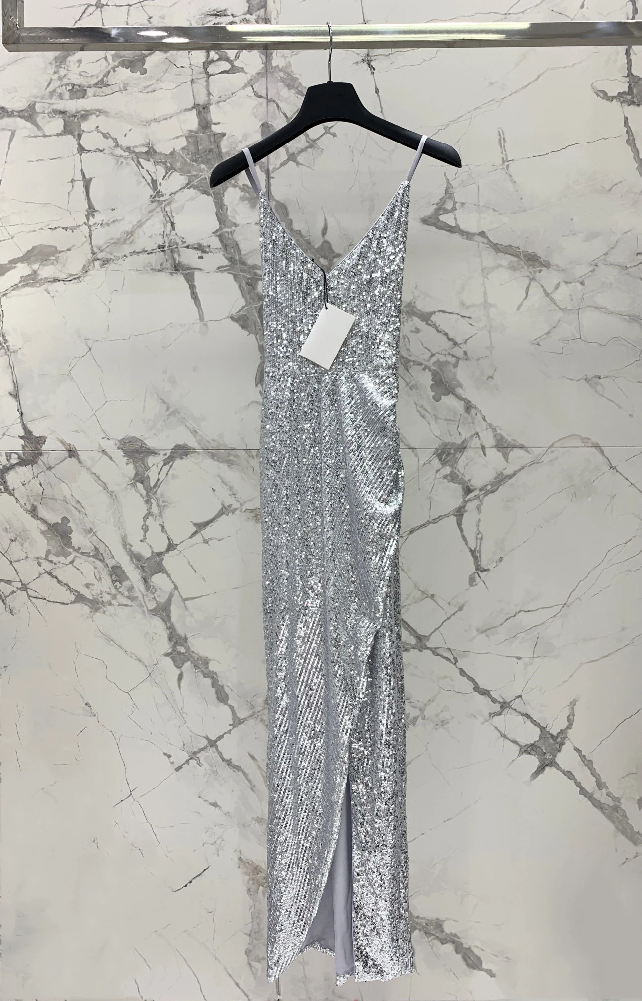 

Luxury full sequins Celebrity sexy spaghetti strap bodycon split dresses party evening elegant dress