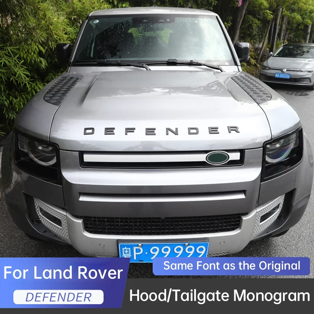 Фото Для Land Rover Defender 90 110 2020-2025 автомобильный капот с буквенной этикеткой DENFENDER капот двигателя Defender 90 110 автомобильная наклейка №1