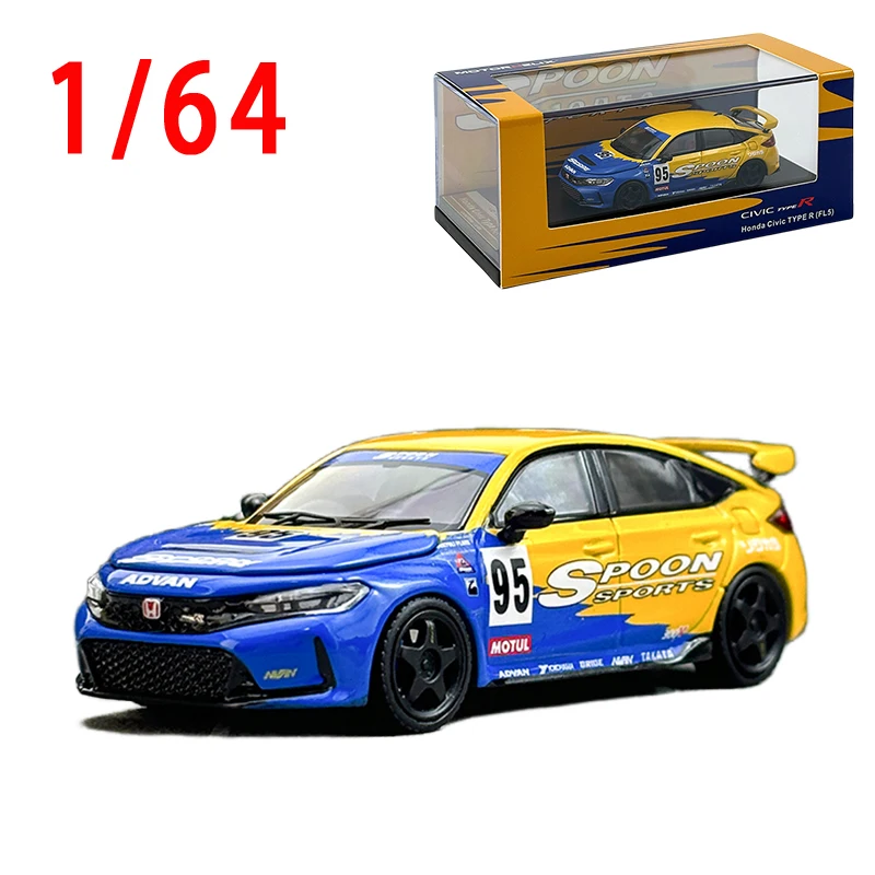 Литая под давлением модель спортивного автомобиля Honda Civic Type R (FL5) SPOON в масштабе 1/64