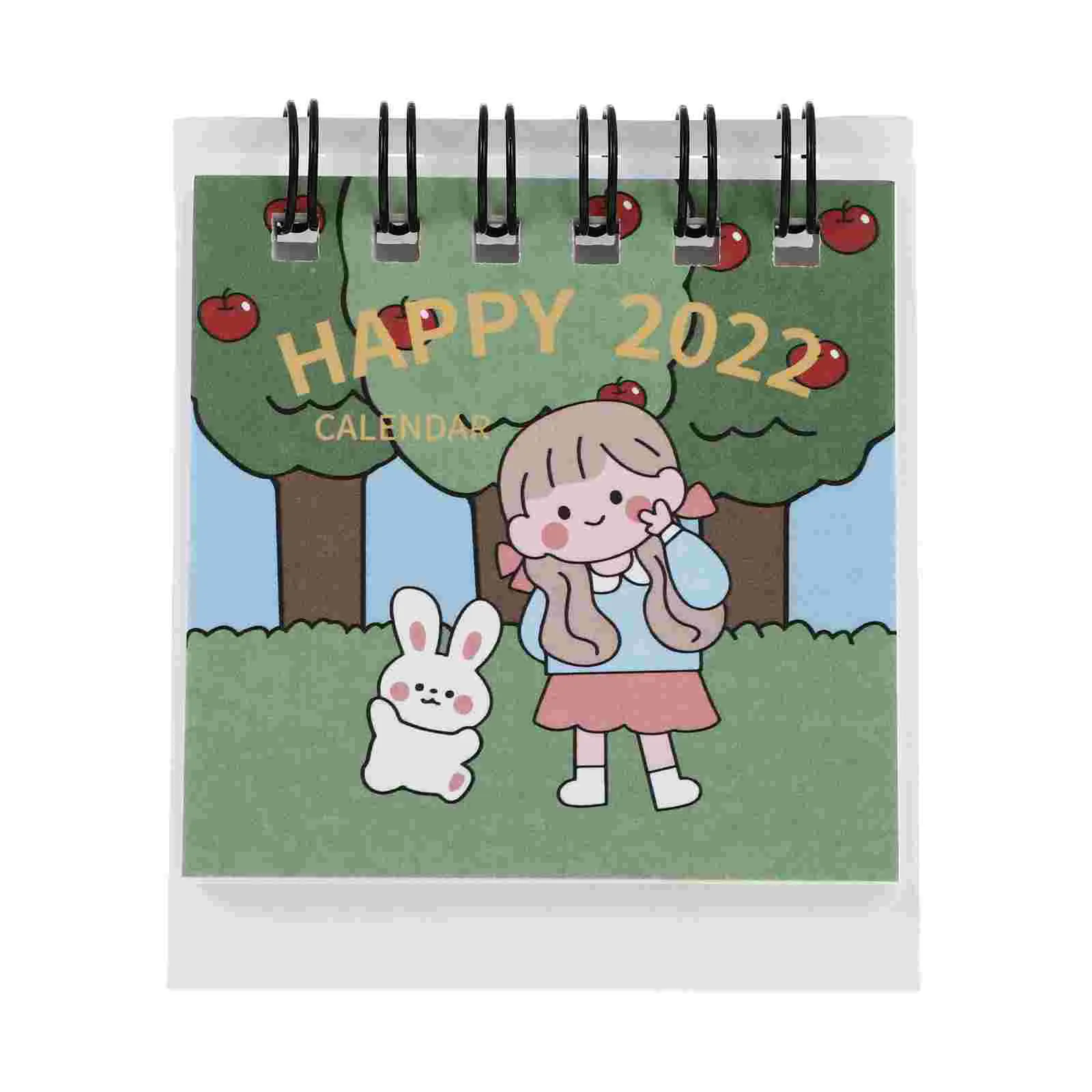 

Christmas Decor Small Desk Calendar Desktop Tabletop Paper Girl 2022 Memo Office