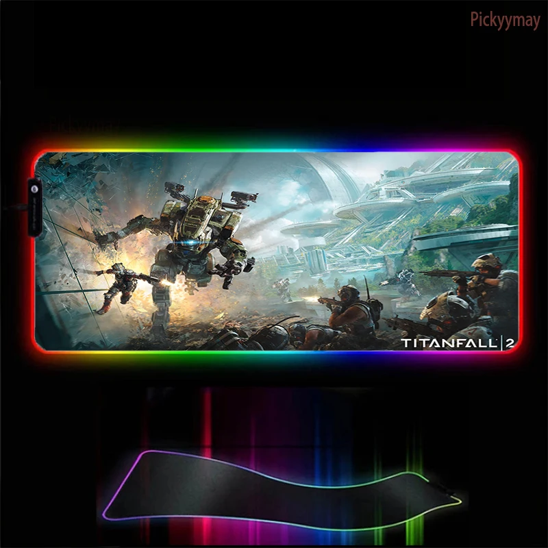 

Titanfall Rgb Mouse Pad XXL Computer Keyboard Carpet Pad Gaming Accessories LED Gamer PC Connected Mat USB Gaming Desk Mousepad