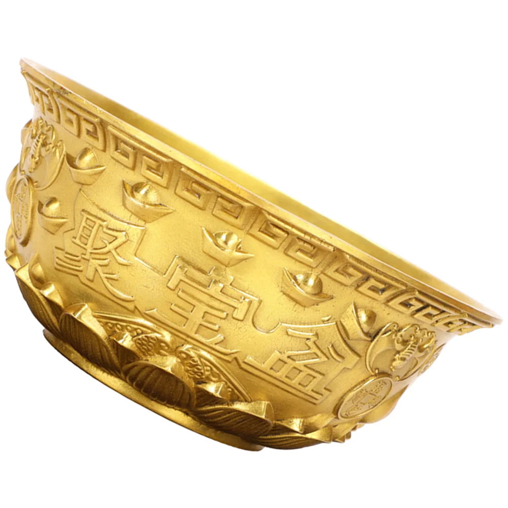 

Cornucopia Bowl The Office Gifts Home Tabletop Decoration Chinese Style Gold Fortune Treasure Brass Basin