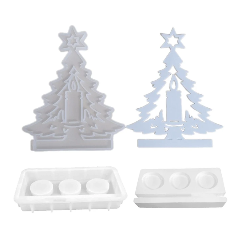 Рождественская елка подсвечник силиконовая форма цементная штукатурка