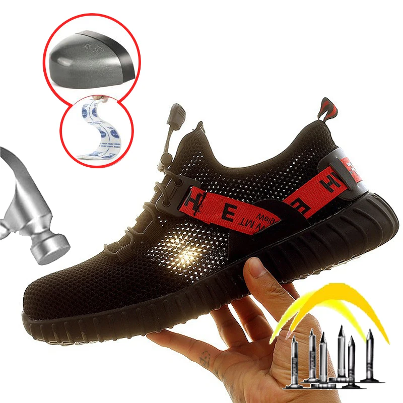 Fashion Sports Shoes Work Boots Puncture-Proof Safety Men Steel Toe Security Protective Indestructible