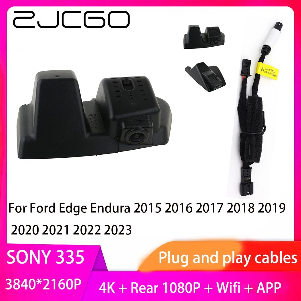 

ZJCGO Plug and Play DVR Dash Cam UHD 4K 2160P Video Recorder for Ford Edge Endura 2015-2023